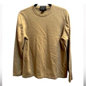 ITALIAN MERINO WOOL EDDIE BAUER  stretch women's taupe sweater large tall EUC
